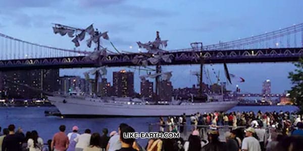 Navy Ship Reversed into Brooklyn Bridge While Cadets Stood on Masts